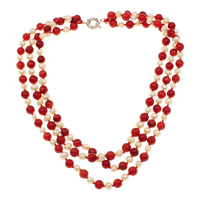 Coral Freshwater Pearl Necklace