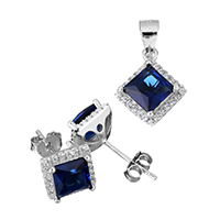 Cubic Zirconia Micro Pave Sterling Sliver Jewelry Sets