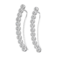 Cubic Zirconia Micro Pave Sterling Silver Earring
