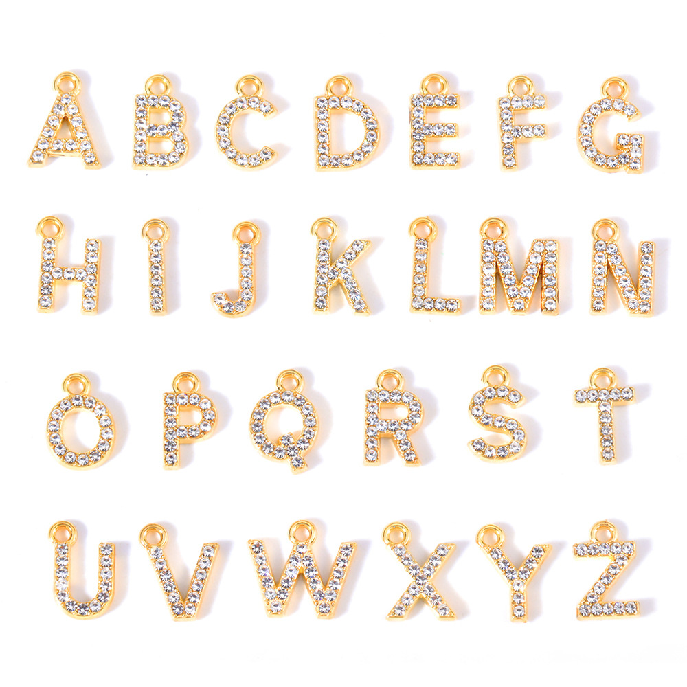 Zinc Alloy Alphabet Pendants