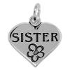 Zinc Alloy Message Pendants, Heart, word sister, plated, with letter pattern nickel, lead & cadmium free 