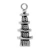 Zinc Alloy Building Pendants, Tower, plated cadmium free Approx 3.5mm, Approx 