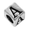 Zinc Alloy European Alphabet Beads, Cube, plated, with letter pattern & without troll Approx 4.5mm 