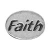 Sterling Silver Message Beads, 925 Sterling Silver, Flat Oval, word faith, plated Approx 1.2-1.5mm 