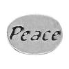 Sterling Silver Message Beads, 925 Sterling Silver, Flat Oval, word peace, plated Approx 1.2-1.5mm 