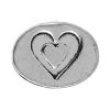 Zinc Alloy Jewelry Beads, Oval, plated, with heart pattern nickel, lead & cadmium free 