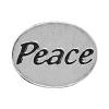 Sterling Silver Message Beads, 925 Sterling Silver, Flat Oval, word peace, plated, with letter pattern Approx 1.2-1.5mm 