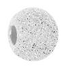 Sterling Silver Stardust Beads, 925 Sterling Silver, Round, plated 8mm Approx 3mm 