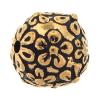 Zinc Alloy Jewelry Beads, Round, plated, with flower pattern nickel, lead & cadmium free, 8mm 