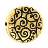 Zinc Alloy Flat Beads, Flat Round, plated, with flower pattern 