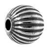 Sterling Silver Corrugated Beads, 925 Sterling Silver, Round, plated 8mm Approx 2.2mm 