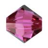 Perle bicône Xilion cristal CRYSTALLIZED™5328, CRYSTALLIZED™, facettes, rouge fuchsia, 3mm Vendu par sac