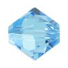 Grano de cristal Xilion bicono Swarovski ® 5328, facetas, Aguamarina, 4mm, 1440PCs/Bolsa, Vendido por Bolsa