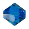 Perle bicône Xilion cristal CRYSTALLIZED™5328, CRYSTALLIZED™, facettes, Bleu Capri, 4mm Vendu par sac