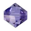 Perle bicône Xilion cristal CRYSTALLIZED™5328, CRYSTALLIZED™, facettes, Tanzanite, 4mm Vendu par sac