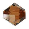 Perle bicône Xilion cristal CRYSTALLIZED™5328, CRYSTALLIZED™, facettes, topaze fumé, 4mm Vendu par sac