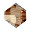 Grano de cristal Xilion bicono Swarovski ® 5328, facetas, Topacio ahumado ligero, 4mm, 1440PCs/Bolsa, Vendido por Bolsa