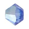 Perle bicône Xilion cristal CRYSTALLIZED™5328, CRYSTALLIZED™, facettes, Saphir AB, 4mm Vendu par sac
