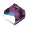 Grano de cristal Xilion bicono Swarovski ® 5328, facetas, Amatista AB, 4mm, 1440PCs/Bolsa, Vendido por Bolsa