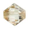 Grano de cristal Xilion bicono Swarovski ® 5328, facetas, Sombra de oro de cristal, 4mm, 1440PCs/Bolsa, Vendido por Bolsa