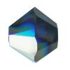 Perle bicône Xilion cristal CRYSTALLIZED™5328, CRYSTALLIZED™, facettes, Indigo foncé AB, 4mm Vendu par sac
