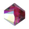 Grano de cristal Xilion bicono Swarovski ® 5328, chapado en color AB, facetas, Rubí AB, 6mm, 360PCs/Bolsa, Vendido por Bolsa