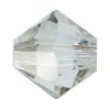 Perle bicône Xilion cristal CRYSTALLIZED™5328, CRYSTALLIZED™, facettes, Cristal argenté, 6mm Vendu par sac