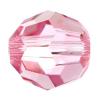 perles rondes de cristal CRYSTALLIZED™ ® 5000 4 mm , facettes, Lt rose, 4mm Vendu par sac