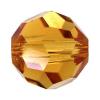 perles rondes de cristal CRYSTALLIZED™ ® 5000 4 mm , facettes, topaze, 4mm Vendu par sac