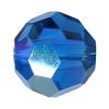 Abalorio de redondo de cristal de Swarovski ® 5000 4mm , Esférico, chapado en color AB, facetas, Azul Capri AB, 4mm, 720PCs/Bolsa, Vendido por Bolsa