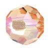 CRYSTALLIZED™ 5000 6mm Crystal Round Beads, CRYSTALLIZED™, AB color plated, faceted, Lt Peach AB, 6mm 