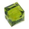 CRYSTALLIZED™ 5601 6mm Crystal Cube Bead, CRYSTALLIZED™, faceted, Olivine, 6mm 