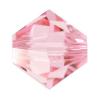 Perle bicône Xilion cristal CRYSTALLIZED™5328, CRYSTALLIZED™, facettes, Rose clair, 5mm Vendu par sac
