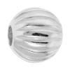 Sterling Silber Wellpappe Perlen, 925 Sterling Silber, rund, plattiert, gewellt, keine, 3mm, Bohrung:ca. 1mm, verkauft von PC
