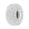 Sterling Silver Stardust Beads, 925 Sterling Silver, Rondelle, plated Approx 2.1mm 