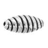 Zinc Alloy Corrugated Beads, Oval, plated nickel, lead & cadmium free 