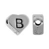 Zinc Alloy Alphabet Beads, Heart, plated, with letter pattern Approx 