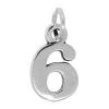 Zinc Alloy Number Pendant, Number 6 Approx 