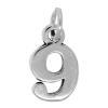 Zinc Alloy Number Pendant, Number 9 Approx 