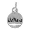 Zinc Alloy Message Pendants, Flat Round, word believe, plated, with letter pattern nickel, lead & cadmium free 