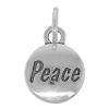 Sterling Silver Message Pendant, 925 Sterling Silver, Oval, word peace, plated, with letter pattern 