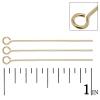 Sterling Silver Eyepins, 925 Sterling Silver, plated 0.9mm Inch 