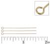 Sterling Silver Eyepins, 925 Sterling Silver, plated 0.9mm .5 Inch 
